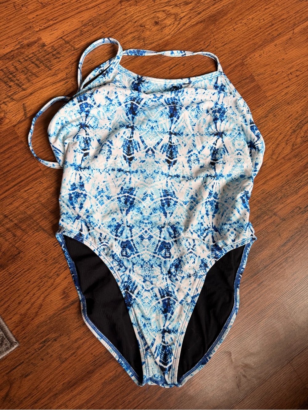 Jolyn Clothing Blue & White Tie-Dye One-Piece Swimsuit